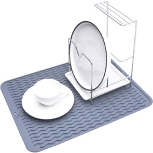 Foldable Insulated Soft Rubber Dishes Protector Mat Table Kitchen Home Anti Slip Drying Dishes Drain Mat Kitchen Accessories