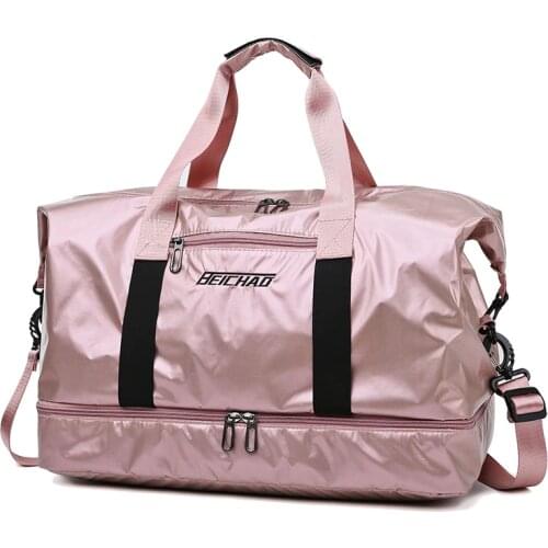 Gym Bag Pearlescent Women Fitness Training Handbag With Shoes Pocket Waterproof Yoga Pack Travel Duffel Balso Sac De Sporttas