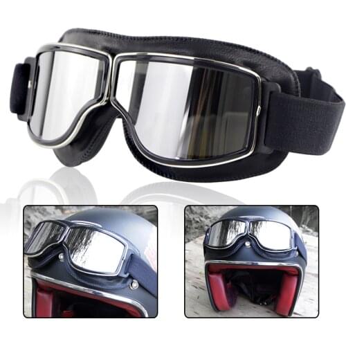 Universal Vintage Motorcycle Goggles Motorbike Scooter Biker Black Windproof dustproof Glasses Helmet Goggles Foldable