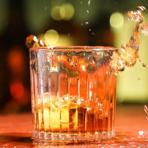 Vertical Stripe Glass Cup Transparent Fruit Juice Drinking Cup Japanese Tea Water Wine Glass Coffee Mug Drinkware