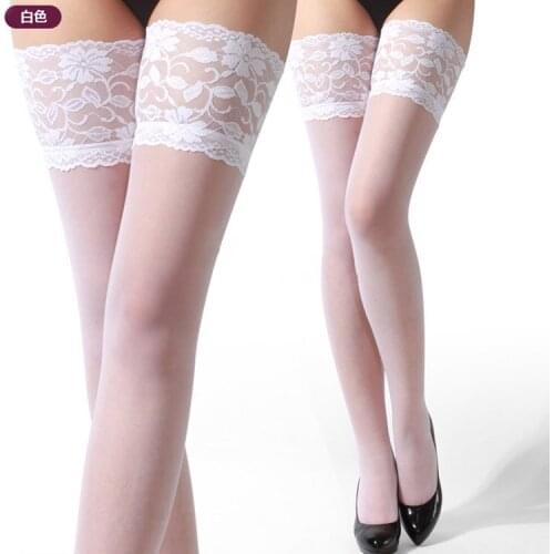 Godier Top Quality 2Pairs Womens Lace Stockings Hosiery Silicone Non-Slip Stay Up Thigh High Silk StockingsKc0003
