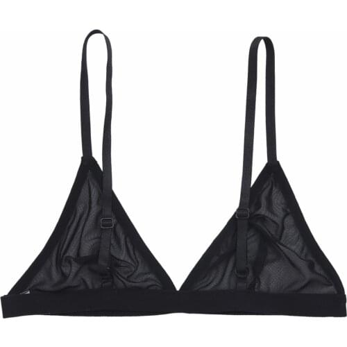 Hot Sexy Womens Bras Soft Mesh Sheer Triangle Bralette Wire-free Unpadded Underwear Ultra-thin See Through Lingerie Brassiere
