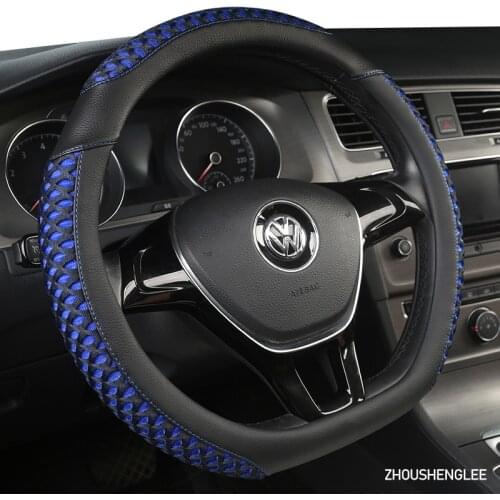 ZHOUSHENGLEE Microfiber Leather Car Steering Wheel Cover For Fiat 500 500X Ducato Grande Punto Tipo Panda Freemont Bravo Stilo
