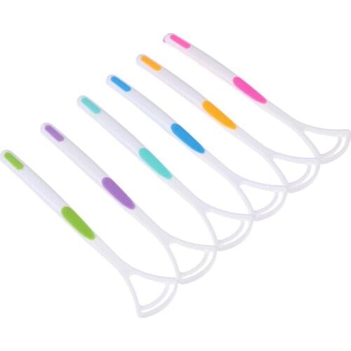 1PCS Oral Tongue Clean Breath Health Tool Dental Care Cleaner Brush Scraper For Adults More Color