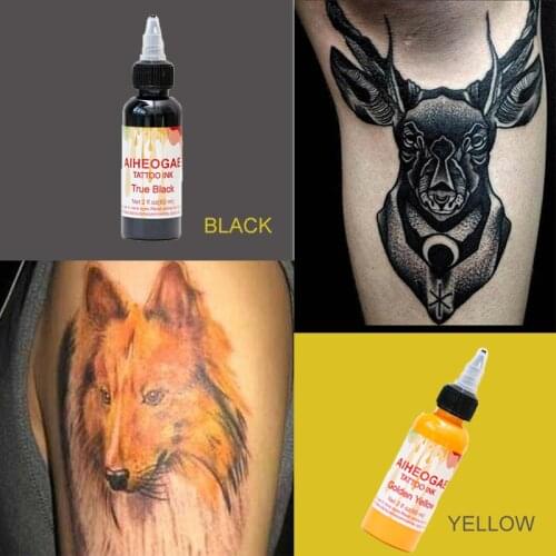 60ML/Bottle Tattoo Pigment Inks Safe Permanent Tattoo Paints Supplies for Body Beauty Tattoo Art for Tattoo Professional Use 1pc