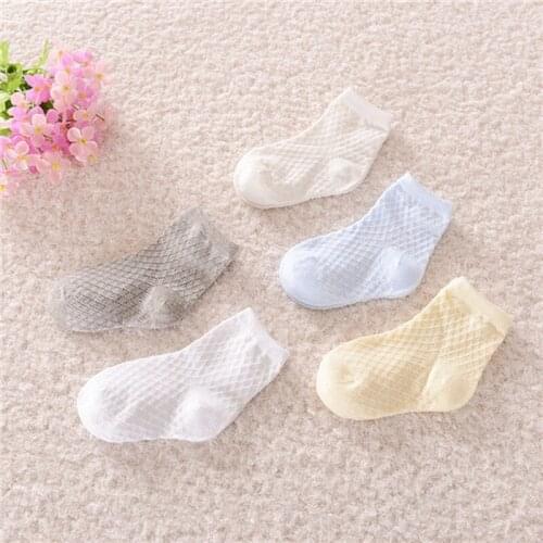 10pc=5Pairs/Lot Baby Socks Children Kids Summer Cotton Candy Colors Sock Lace Ruffle Boys Girls Short Sock 0-2 Years