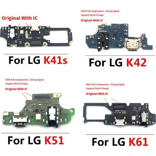 100% Original For LG K51 K61 k41S K50s K8 Plus K22 K51s Dock Connector Micro USB Charger Charging Port Flex Cable Repair Parts