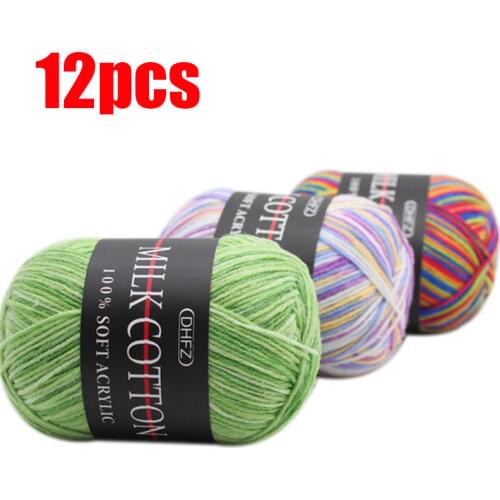 6pcs Knitting Crochet Milk Cotton Wool Yarn Hand Knitted Yarn DIY Craft Knit yarn Sweater Scarf Hat line threads 120M