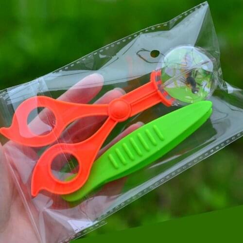 2Pcs/Set Bug Insect Catcher Scissors Tongs Tweezers Clamp Cleaning Tool Kids Toy