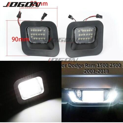 2pcs Replace White Car LED License Number Plate Light For Dodge Ram 1500 2500 3500 Trucks 2003-2018 High Power Light Bulb