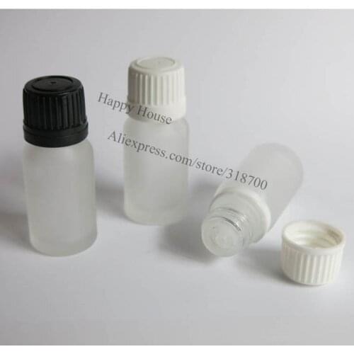 360 x 10ml Frost Glass Bottle With Tamper Evident Cap, 10cc Glass essential Oil Bottle, 1/3oz Glass Container