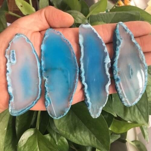 4pcs Natural agate polishing irregular crystal agate piece home decoration