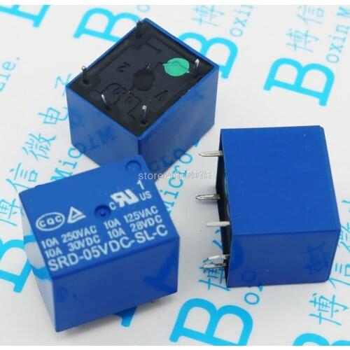 5pcs/lot SRD-05VDC-SL-C T73-5V 5 pin PCB Type 5V DC Power Relay