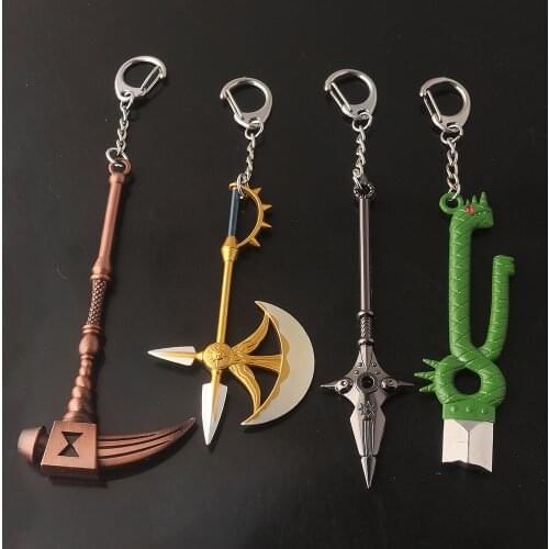 Anime Seven Deadly Sins Protagonist Weapon Keychain Bottle Opener Backpack God Axe Pendant Gifts for Men and Women