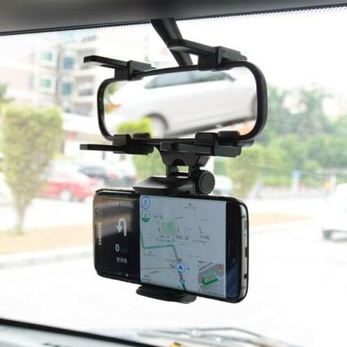 New 5.5 Inch Universal 360 Rotate Car Rearview Mirror Mount Stand Holder Cradle For Cell Phone GPS Car Rear View Mirror Holder