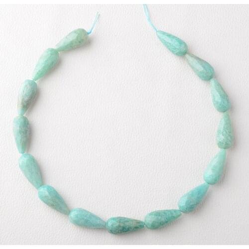 2 Strands 12x16mm Natural Faceted Stone Beads Water Drop Amazonite Loose Beads For DIY Jewelry Making