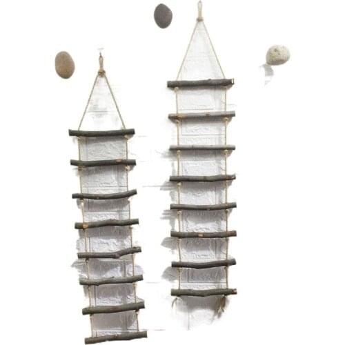 Wood Room Decoration Wall Pendant Wall Decoration Hemp Rope Wooden Stairs Wall Hanging Aesthetic Room Decor Nordic Decor