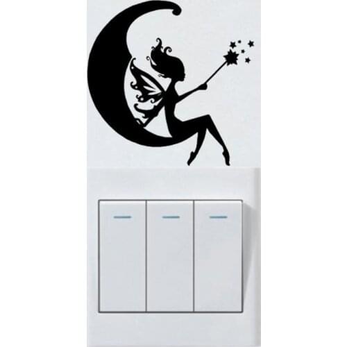 Fairy Moon Livingroom Wall Decal Bedroom Home Decor Switch Sticker 6SS0313