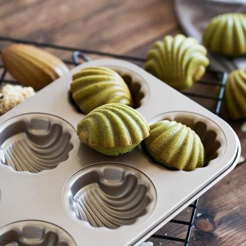 Madeleine Cake Mold 6 Cup Shell Banana Gold Non-Stick Cake Baking Mold Kitchen Baking Tool