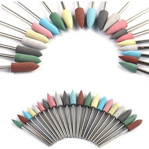 Milling Cutter Electric Manicure Drill Bits Silicone Rubber Manicure Nail Drills Bit Rotary Burr Cuticle Polishing Tools