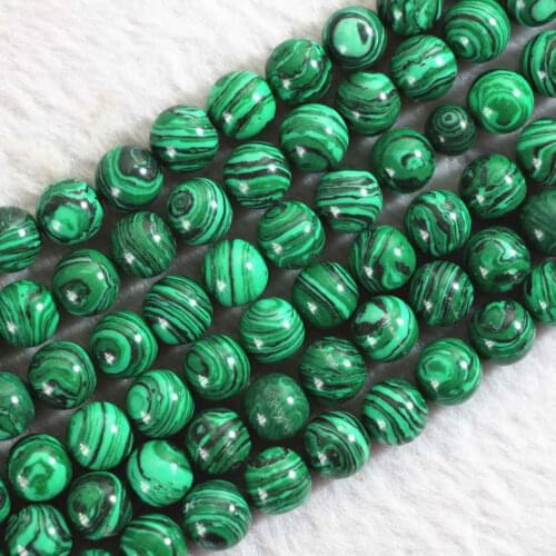 Hot sale green malachite artificial stone 4mm 6mm 8mm 10mm 12mm 14mm diy jewelry round loose beads charms jewelry 15inch B368