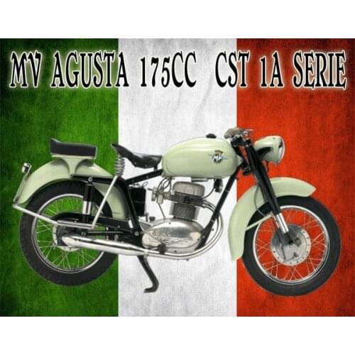 Heigudan MV Agusta 175CC CST 1A Serie Classic Italian Motorcycle Metal Tin Sign Poster 20X30 Cm