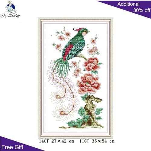 Joy Sunday Flowers In Full Bloom Home Decor H831 Counted Stamped Flowers And God Bird Needlework DIY Cross Stitch Kits