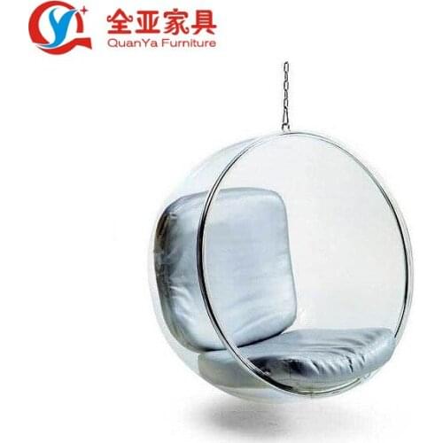 Indoor Adult Bubble Chair Net Red Stainless Steel Balcony Swing Hanging Chair Acrylic Transparent Childrens Cradle Chair