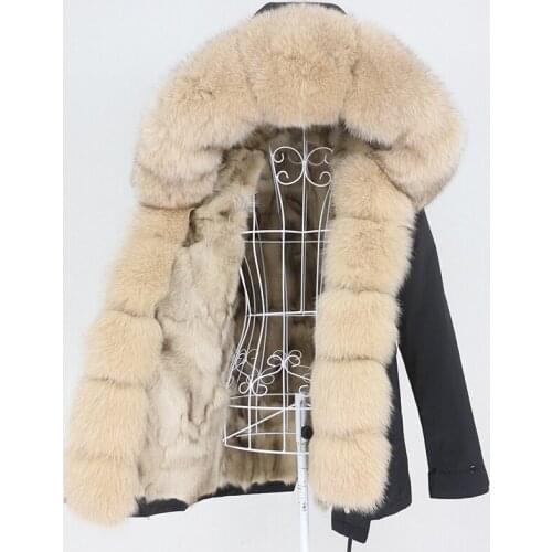 MENINA BONITA 2021 Winter Jacket Women Waterproof Short Parka Real Fox Fur Coat Natural Raccoon Fox Fur Collar Hood Detachable