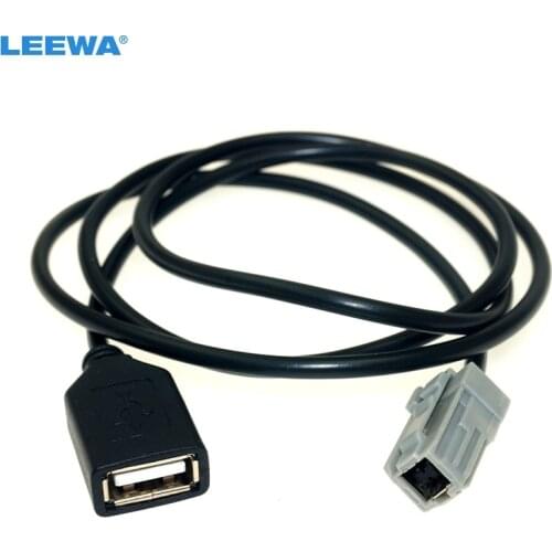 LEEWA Car Aux Audio Input Media Data Wire Original Plug To USB Adapter Conector For Toyota RAV4 EZ Verso Camry #CA5093