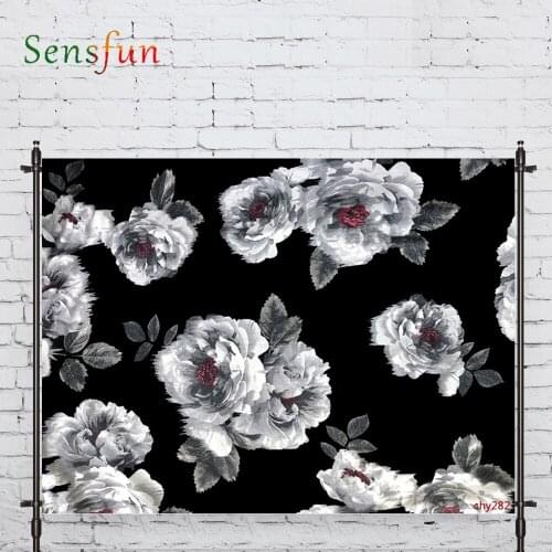 LEVOO Photography Backdrop Seamless Floral Pattern Roses Watercolor Prop Fabric Photography Backdrop Photocall Photobooth