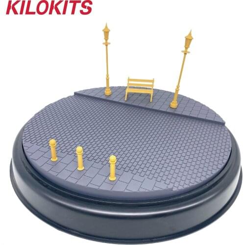 1/35 Scale Round Plastic Street Diorama Set Hobby Model Building Kits DIY Craft