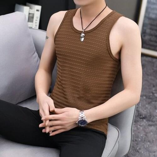 Tank Top Summer Men O-Neck Wide Men Vest Trend Brand Fashion Hip Hop Tank Tops Sleeveless For Men Funny T Shirts Canottiere Uomo
