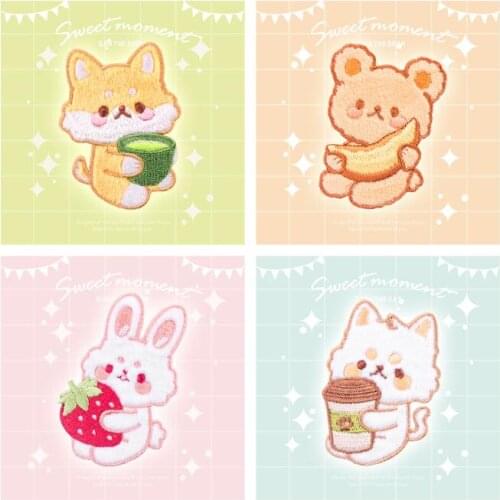 1PC Animals Embroidery Fluffy Patch Adhesive Clothes Applique Cartoon Patchwork For Baby Kids Bags Hat Dress Hat DIY Accessories