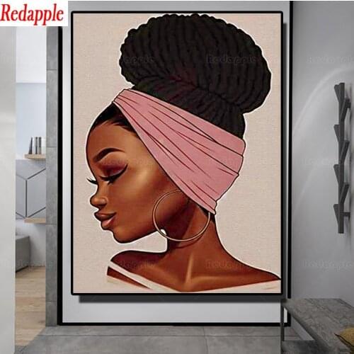 NEW 3d round diamond embroidery Africa woman art 5d Diy full sets diamond painting mosaic black girl pictures of rhinestone gift