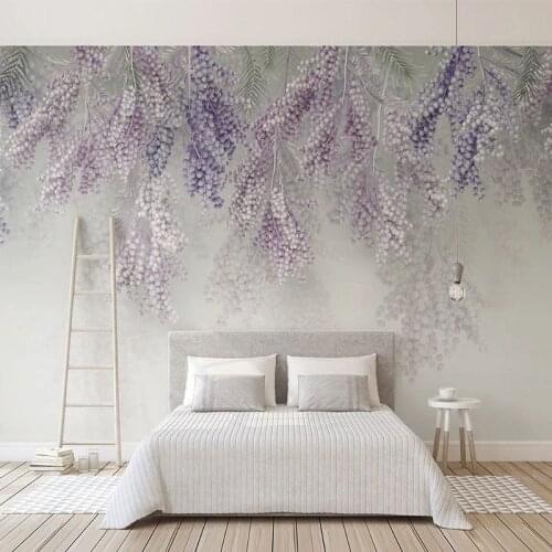 Custom Photo Wallpaper 3D Light Purple Fruit Murals Living Room TV Sofa Bedroom Background Wall Decor Papel De Parede Wallpapers