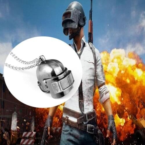 HANCHANG Game 3D Helmet Men Necklace PUBG Weapons Props Pendants Necklaces Accessories Woman Choker collares