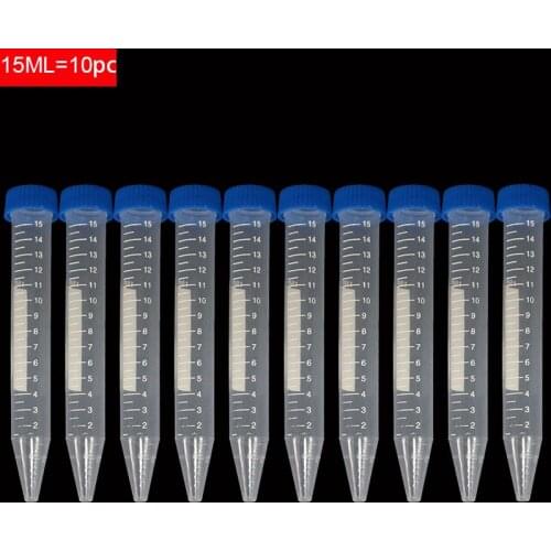 10 pcs/ Pk 15ml Screw Cap Plastic Bottle Transparent Tube Sample Storage Container Radiation Experiment Centrifuge Tube Plastic