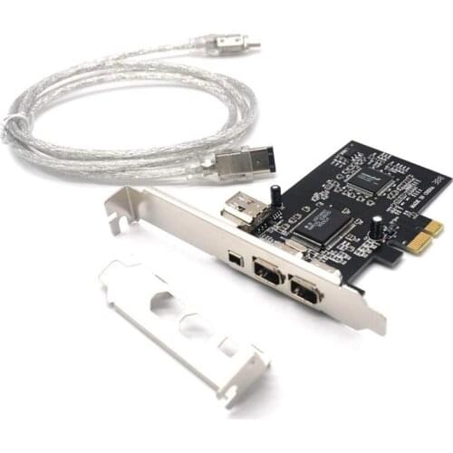 PCIe 3 Ports 1394A Firewire Expansion Card, PCI Express 1X to IEEE 1394 Adapter Controller for Desktop PC, DV Connection
