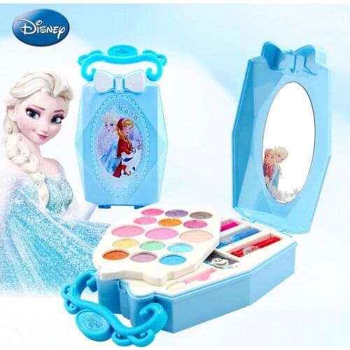 Genuine Disney ChildrenS Cosmetics Toy Princess Elsa Makeup Box Set Frozen Girl House Toy Lip Gloss Rouge Birthday Gift
