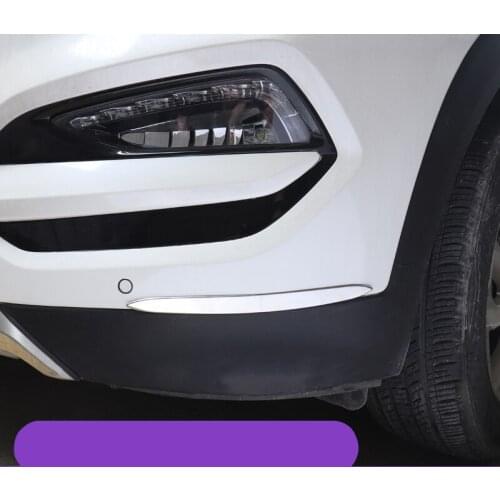 Front and rear bumper strips corner anti-scratch strip body trim strip decoration car Accessories For Hyundai Tucson 2015-2019