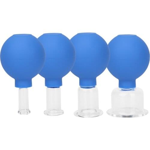 Rubber Head Glass Vacuum Cupping body Massager ventosa Suction Cups Glass vacuum suction therapy cupping set cans for massage