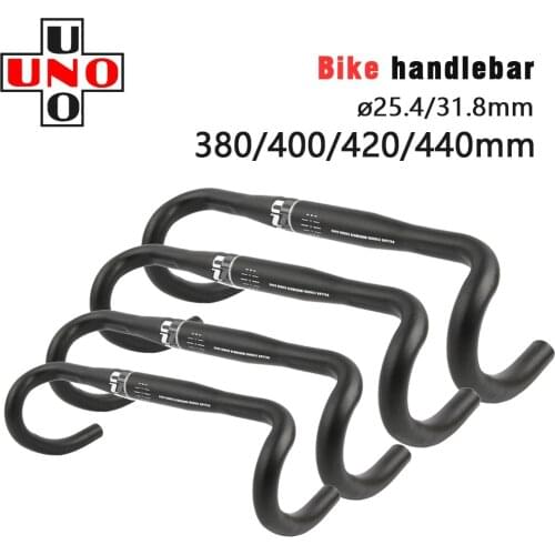 UNO Bent Bar Bicycle Handlebar 25.4/31.8mm Aluminum alloy racing Road bike handlebar 380/400/420/440MM for bicycle accessories