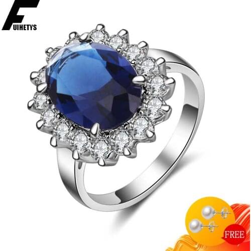 Bali Jelry Charm Rings Silver 925 Jewelry Oval shape Sapphire Zircon Gemstone Ring Accessories for Women Wedding Engagement Gift