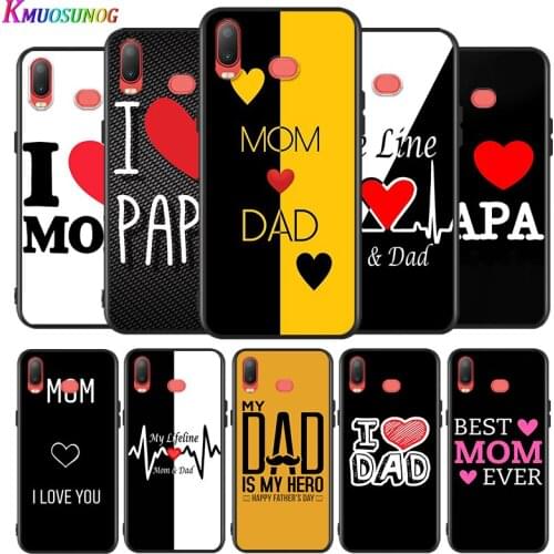 Love Mom and Dad for Samsung Galaxy A9 A8 Star A750 A7 A6 A5 A3 Plus 2018 2017 2016 Silicone Black Phone Case Soft Cover