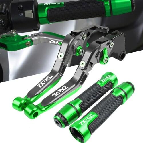 Motorcycle ZXR400 CNC Folding Adjustable Brake Clutch Lever & Handlebar Grip Ends handle levers For kawasaki ZXR 400 All Years