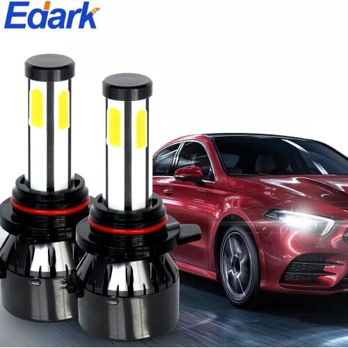 Edark LED H1 H3 H7 H4 H8 H9 H11 9005 9006 880 881 9012 9007 Headlight Bulbs 6000K 80W 8000LM 4 Sides LED CSP Chips Fog Lamps
