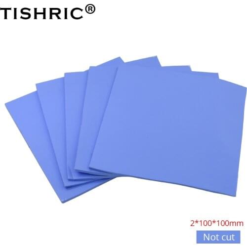 TISHRIC 100*100*2mm High Performance GPU CPU Heatsink Cooling Cooler Conductive SiliconePC Fan Cooler Pad Thermal Pads 2mm