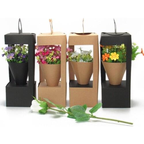 10pcs Flowers Packaging Gift Boxes Floral Gift Bag lighthouse design Creative Valentines Day folding floral Packing Box