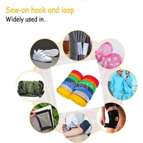 Hot sale 2.5cm Width 1meter/pair DIY colorful Grade A Sewing Hook Loop tape Nylon straps for cloth bags accessories